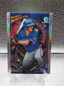 2024 Bowman Chrome Wyatt Langford Prospect Power-Up #PP-3 Texas Rangers - Picture 1 of 2