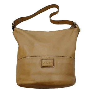 Borsa Escada beige pelle vegana a spalla secchiello Made in Italy donna vintage - Picture 1 of 12