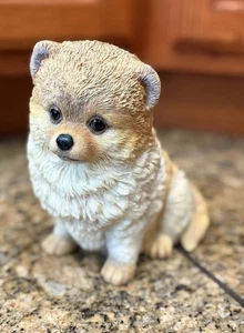 Gebrauchte Vintage kostbare pommersche Harz Welpe Hund Statue mit Filz von Danbury Mint - Bild 1 von 5