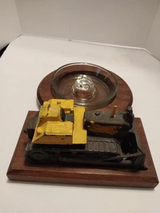 Vtg Terex Bulldozer Ashtray Promotional Construction Equipment Desk Set 1950s - Picture 1 of 10