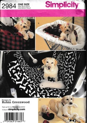 Dogs Travel Accessories Bed Carseat Toys Cart Cover Size S-M-L Sewing Pattern - Image 1 of 2
