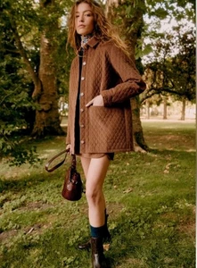 Sezane Will Jacket Camel veste Velvet brown diamond Size S bust 40 - Picture 1 of 7