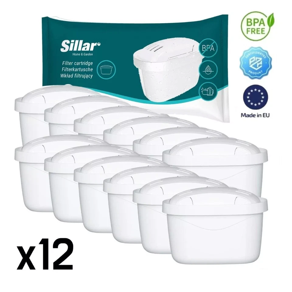 Filterkartuschen für Brita Maxtra+, Sillar 12er Pack, verbessern Wasserqualität - Bild 1 von 4