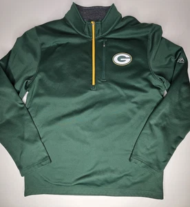 Men's Green Bay Packers Majestic Cool Base 1/4 Zip Stretch Pullover Large - Picture 1 of 9