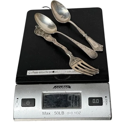 Lote de 3 artículos cubiertos antiguos vintage de plata de ley Gorham etc. 90 gramos Foto 1 de 4