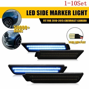 Dynamic Blue LED Fender Side Marker Light For 2010-2015 Chevrolet Camaro 1-10Set - Picture 1 of 26
