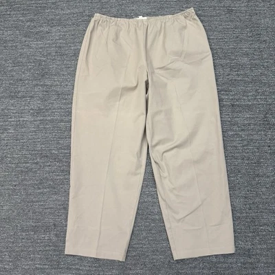 Pantalones Eileen Fisher Mujer 1X Plus Beige Cintura Elástica Cremallera Lateral Cortos Orgánicos Foto 1 de 4