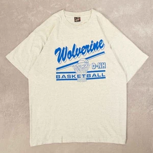 Fruit Of The Loom Vintage 90s Wolverine Basketball Graphic T-Shirt XL Mens Grey - Imagen 1 de 7