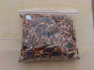 2.23 Pounds Copper Lined Stained Glass Mixed Colored Gems Jewels Different Sizes - Picture 1 of 1