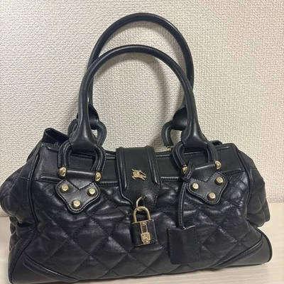 Bolso de Mano Burberry Nova Check Horse Logo Cuero Acolchado Usado Clásico Excelente Foto 1 de 4