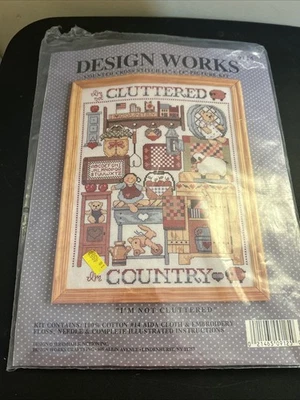 Kit de punto de cruz contado Design Works #9125 desordenado en tela Country Aida Foto 1 de 4