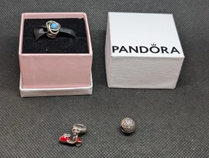 🔥 PANDORA STERLING SILVER CHARM LOT ROBIN EGG TURQUOISE ENAMEL VESPA 925 ALE - Picture 1 of 18