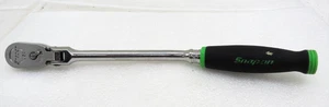 Snap On 3/8" Drive Soft Grip Bent Handle Flex-Head Ratchet Green - Bild 1 von 10