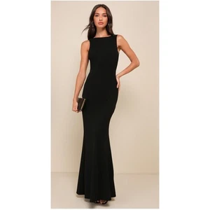 Maxi Vestido Lulus Love In Your Eyes Negro Anudado Sirena M - Imagen 1 de 8