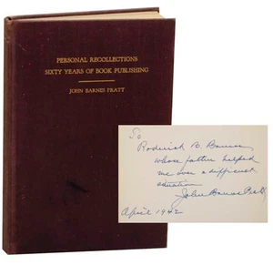 John Barnes PRATT / PERSONAL RECOLLECTIONS SIXTY YEARS OF BOOK Signed #176549 - Picture 1 of 2