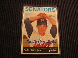 2013 TOPPS HERITAGE CARL BOULDIN REAL ONE AUTO/AUTOGRAPH  WASHINGTON SENATORS