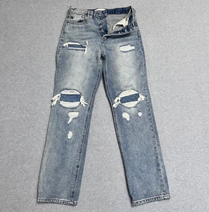 Kancan Jeans Damen 5 (26) Blau Estilo Straight Button Fly Distressed Denim - Bild 1 von 12