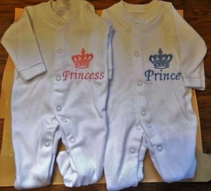 Embroidered Personalised Baby Grow/Sleep Suit (New) - Picture 1 of 45