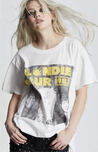 Recycled Karma "Blondie Tour 1982" Short Sleeve Graphic Tee in White NWT - Picture 1 of 3