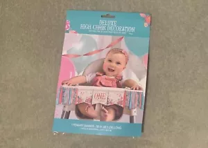 Deluxe High Chair Decoration -38"--Pennant Floral Banner--1st Birthday Girl - Picture 1 of 3