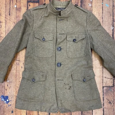 Chaqueta de lana verde militar vintage años 20 ~ 30 era Sampeck / Wordell & McGuire Foto 1 de 4