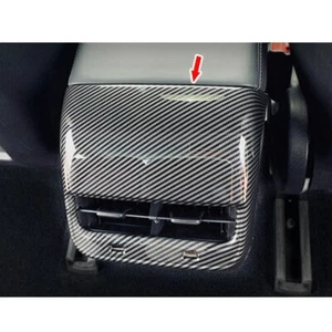 Black Carbon For Tesla Model 3 Interior Rear Air Outler Vent Cover Trim Guard - Picture 1 of 8