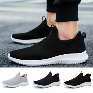 Mens Womens Slip On Breathable Trainers Sock Shoes Running Fashion Sneakers Pump