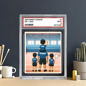 Badminton No.1 Dad - Custom Trading Card Block - Father's Day - Sport Keepsake - Picture 1 of 4