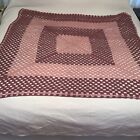 Canapé afghan tricoté main crochet couverture rose et rose 60x60