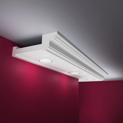 Baguettes en stuc ELHARE spot profil LED bande éclairage indirect lumière XPS... - Photo 1/4