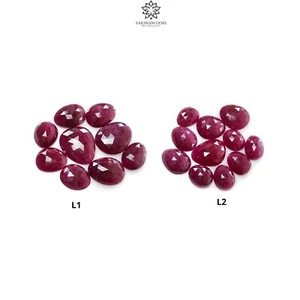 Piedras preciosas de rubí natural corte rosa rebanadas planas rubí sin tratar - forma desigual - Imagen 1 de 9