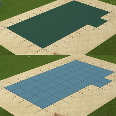 HPI AquaMaster Swimming Pool Solid Safety Cover w/ Left 2' Offset Step & Drain - Image 1 of 2