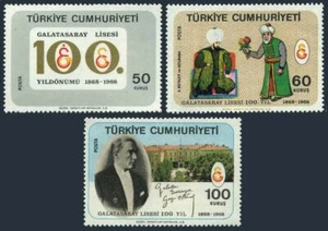 Turkey 1781-1783, MNH. Mi 2104-2106. Galatasaray High School,100, 1968. Ataturk. - Picture 1 of 1