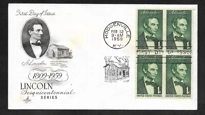 #1113 1c Lincoln Sesquicentennial - ArtCraft FDCB4 - Image 1 of 2