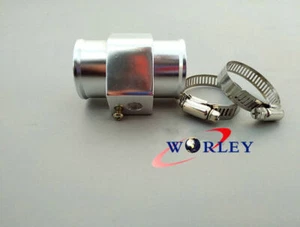 32mm Water Temp Temperature Gauge Radiator Hose Sensor Adapter Joint Pipe SILVER - Picture 1 of 3