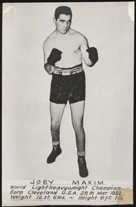 Australian Boxing Photo Card - 'Joey Maxim (US) World Light Heavyweight Champ... - Picture 1 of 2