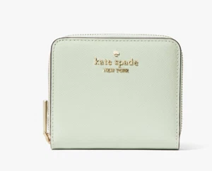 NUEVO Kate Spade New York Staci Pequeña Cremallera Alrededor Billetera Luz Oliva WLR00636 $139 - Imagen 1 de 3