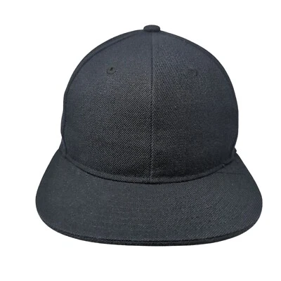 Gorra de béisbol KB ETHOS ajustada negra talla 7 1/8 agujeros ventilados 6 paneles en blanco Foto 1 de 4