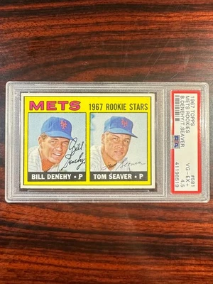 Tom Seaver Bill Denehy 1967 Topps Mets Rookie Stars PSA 4.5 Eye Appeal - Image 1 of 2