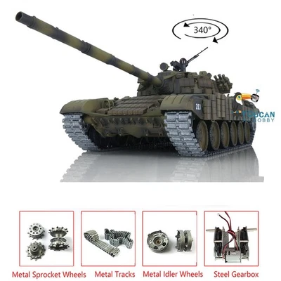 Henglong RC Tank T72 1/16 Scale 7.0 Metal Battle Electric Tank Tracked Vehicle - Image 1 of 4