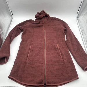 Kuhl Hoodie Women’s M Burgundy Zip-Up Fleece Sweatshirt Hooded Ascendyr Jacket - Picture 1 of 7