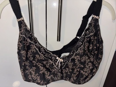 Sujetador Elomi Negro con Sutil Estampado Beige 3 Partes Copa Figura Completa 38I EE. UU. 38G Talla Reino Unido Foto 1 de 4