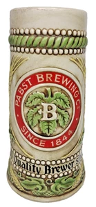 Vintage PABST BREWING Ceramic Beer Stein ~ 7 3/4" ~ Made by Ceramarte in Brazil - Picture 1 of 10