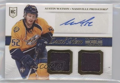 2013-14 Panini National Treasures Dual Memorabilia Austin Watson Rookie Auto RC - Image 1 of 2