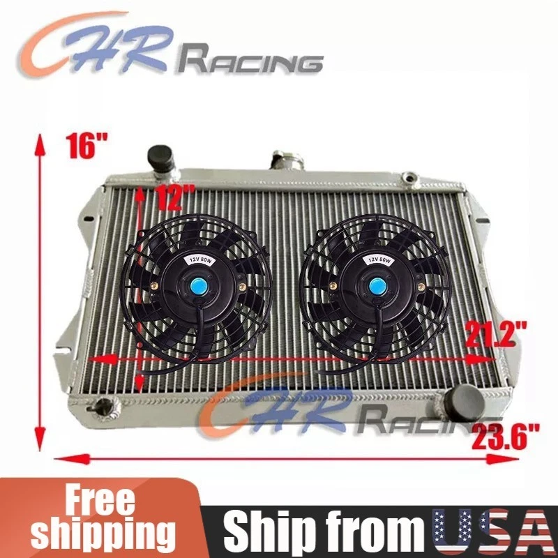 Radiador de aluminio + ventilador para Sunbeam Alpine Serie V 1,7 L I4 1965-1968 1966 1967 MT Foto 1 de 4