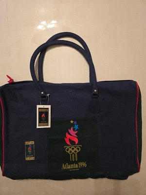 Nuevo bolso de lona vintage de los Juegos Olímpicos de Atlanta 1996 (azul/verde) con logotipo de antorcha olímpica Foto 1 de 4