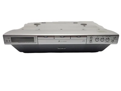 Sony Silver 3 cambiador de discos debajo del gabinete CD reloj radio ICF-CDK70 Foto 1 de 4