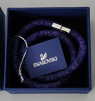 Brazalete Swarovski Stardust Cristal Doble Envoltura Chapado en Paladio Magnético Snap Foto 1 de 4