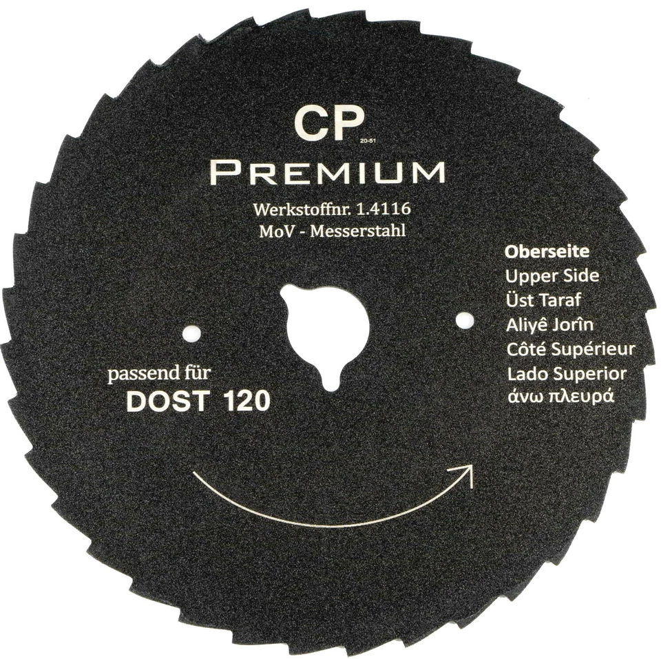 CANPOLAT Gastronics Kreismesser für DOST 120 mm GEZAHNT Antihaft Dönermesser Döner Gyros