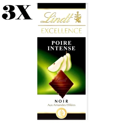 3 x Lindt CREATION Chocolate Oscuro con Piezas Pera y Almendras 100g (3.5oz) Foto 1 de 3